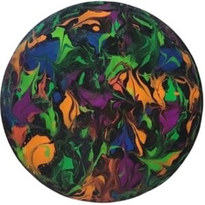 Hand Crafted Abstract Design Round  12 x 12 Inches Canvas Painting